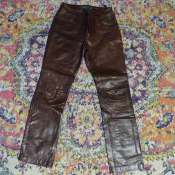 GAP brown leather pants Size 4 - Picture 2 of 8
